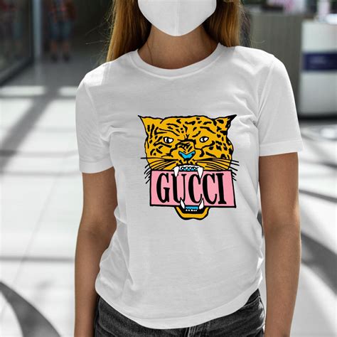 gucci tiger t shirt white|gucci tiger collar shirt.